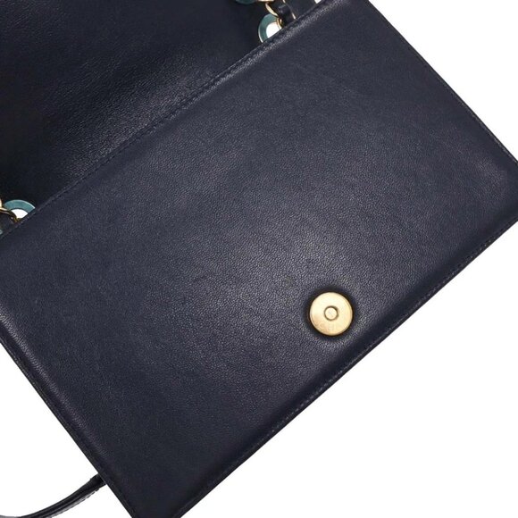 Chanel Navy Calfskin Chevron Shoulder Bag - Picture 7 of 10